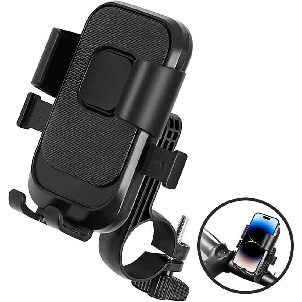 Adjustable Bike Phone Holder, Motorcycle Handlebar Phone Mount For Electric Scooter, Ebike And Road Bike, Black 6083684983054