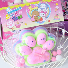 (Purple shades) 220g Large Slow Rising Stress Relief Squishy Toy Cat Paw Squeeze Toy Rainbow Pink 12.5x10.5 cm Pinch Family Anti-Stress Squishy