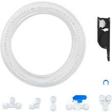 1/4" OD Tubing Water Kit for Refrigerator Ice Makers, 49.2 Ft Ice Maker Water Kit for RO Water Systems