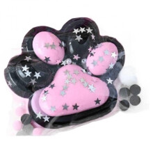 (Rainbow) Slow Rising Squishy Toy Cat Paw Pad Star Shape 12 cm Large 220 g Pinch Family Pink Black Stress Relief Toy