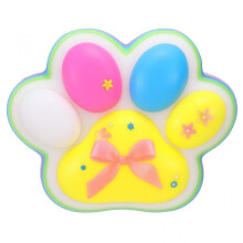 (Green | Pink) Cat Paw Squishy Antistress Toy, Flippy Slow Return, 12.5 x 10.5 cm, 220 g, Model 24, Multicolor White Yellow