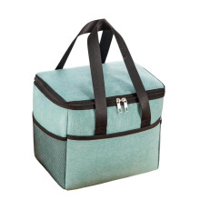 Insulated Lunch Bag Thermal Picnic Tote with Phone and Utensil Compartments Water-Resistant Green 24x18x21cm