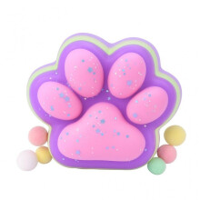 (White/Yellow) Stress Relief Squishy Toy Cat Paw Slow Rising Soft Return Big 12.5x10.5cm 220g Multicolor Purple Pink