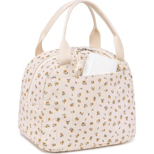 (Pink) Esther Beauty Insulated Lunch Bag, Waterproof Tote, Dark Beige, 25.4x19x19cm, Large Capacity