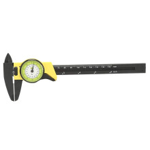 Messschieber 150 mm, Messschieber mit Kunststoffzifferblatt, Nonius-Messlehre, Imperiales Standardmesswerkzeug, 0,1 mm Ablesewert (Gelb)