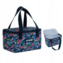 (Pink Mix) Kite Hot Wheels Boys Insulated Lunch Bag 3.5L Portable Waterproof Sealed Black 24x13x14.5cm for Travel/Picnic/Beach/School