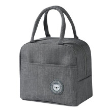 (Red) Insulated Lunch Bag Zola for Work Picnic, Waterproof Lunch Tote with Handle, 24x19x12.5 cm Gray