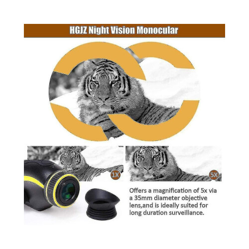 HD Thermal Monocular with Recording, 984 ft Detection Range, Compact Black Design for Night Use 2
