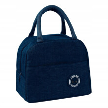 PrzydaSie Insulated Lunch Bag Waterproof Compact Navy Blue Portable Lunch Box Thermal Cooler for Adults Kids