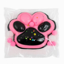 (Pink N) Cat Paw Squishy Slow Rising Stress Relief Toy, Big 12.5x10.5 cm, 220 g, Transparent Black Pink, Style 16