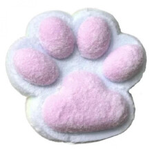 (Blue) Slow Rising Stress Squishy Toy, Fluffy Cat Paw Pad, PINCH Family, 12cm, 200g, White/Pink