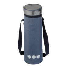 (Dark blue) CoolSip Sleeve Perfect Insulated Lunch Bag 1.5L Blue Multipurpose Zippered Waterproof Thermal Cooler for Hiking Food and Drink Bottle