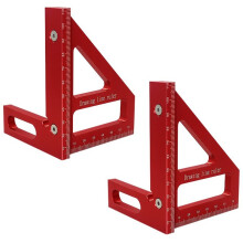 2pcs Carpenter Square Kit - Aluminum Square Protractor and Center Finder Woodworking Multi Angle Layout Measuring Ruler