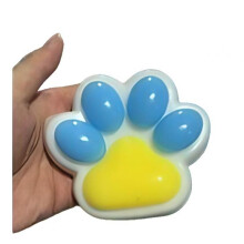 (Dark Blue/Multicolor) Cat Paw Squishy Flippy Stress Relief Toy Soft Squeeze Multicolor 12.5x10.5cm 220g