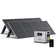AFERIY P210 Portable Power Station 2400W with 2X200W Solar Panel, 2048Wh Portable Power Station LiFePO4 Solar Generator Silver
