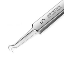 (Bend) 1/5pcs Teenitor Pimple Popper Tool Kit and Blackhead Remover Tools, Ingrown Hair Tweezers, Professional Blackhead Extractor