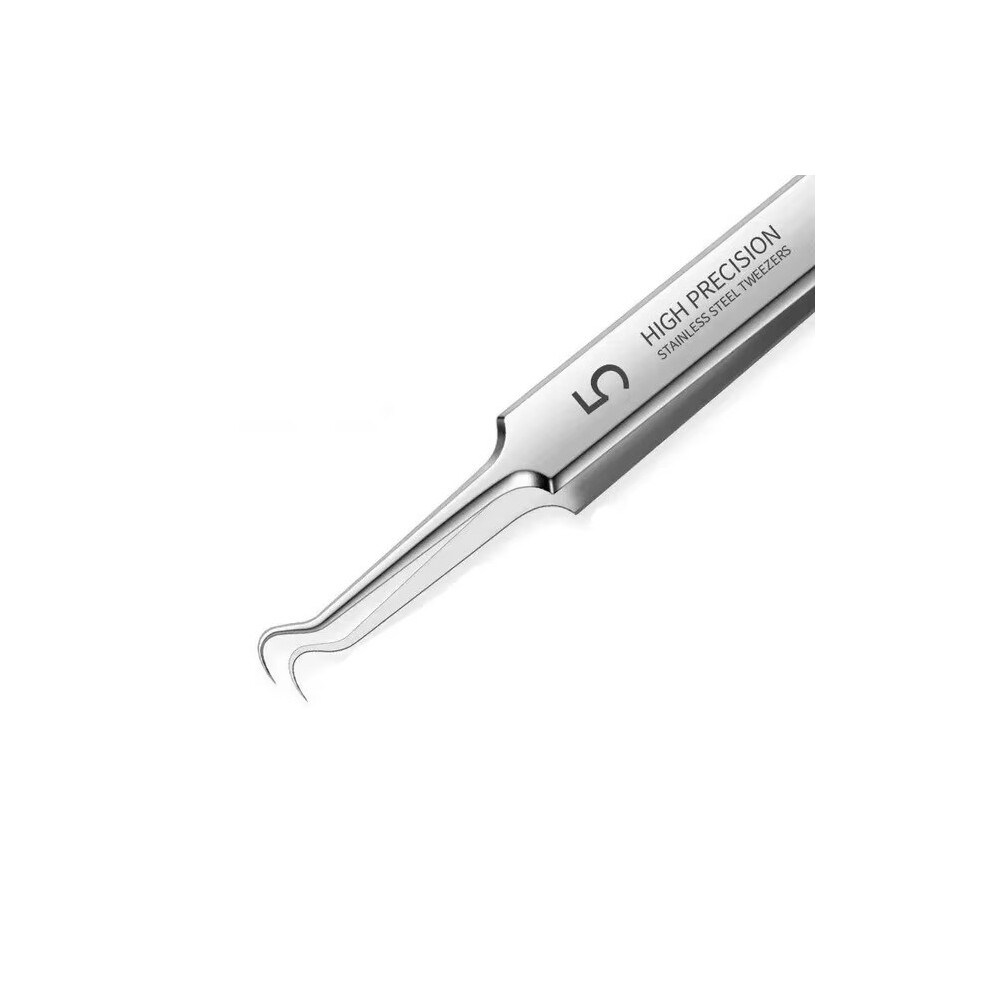 Stoyotu (Bend) 1/5Pcs Teenitor Pimple Popper Tool Kit And Blackhead Remover Tools, Ingrown Hair Tweezers, Professional Blackhead Extractor