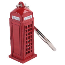 Vintage Telephone Booth British Miniature London Car Key Ring keychains Diecast Keychain Gift for Women Girls