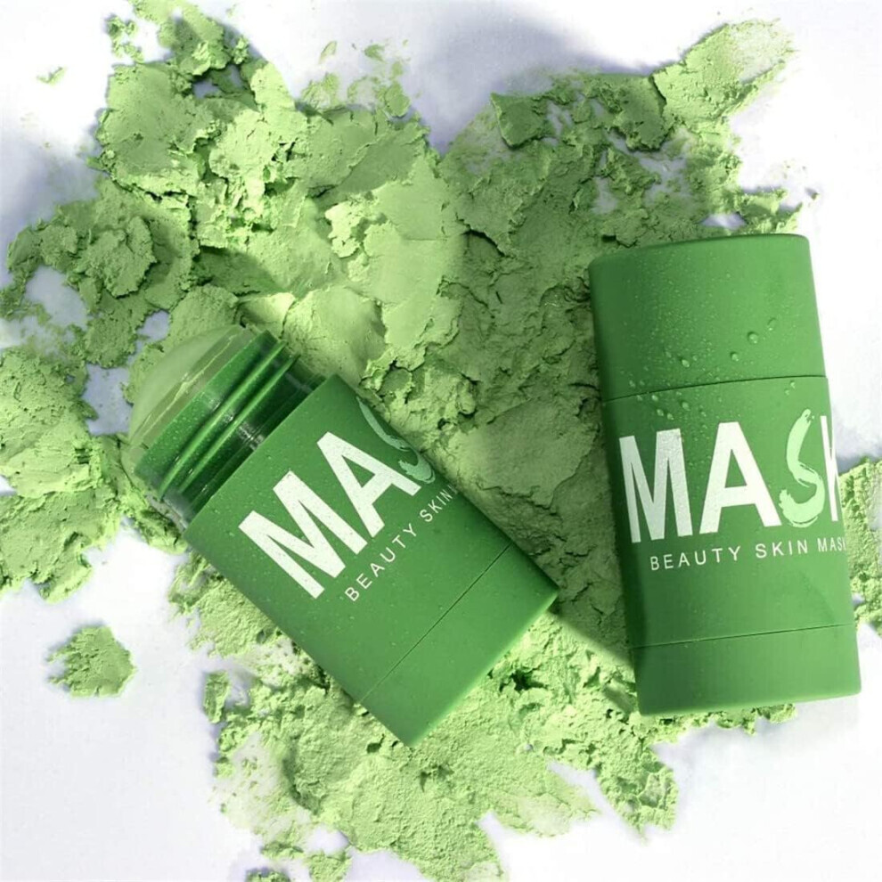 Green 2Pcs Tea Mask Stick Blackhead Remover, Tea Deep Cleanse Mask, Deep Pore Cleansing, Moisturizing, Skin Brightening
