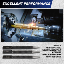 3pcs High-carbon Steel Center Punch Set 10cm Non Slip Center Punch For Alloy Steel Metal Wood Marking Drilling Tool