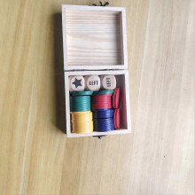 Cross-Border New Left Right Center Dice Game Set Wooden Storage Box Portable Travel Dice Game