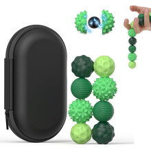 (green) Lynker Magnetic Fidget Balls Toy 8-Pack, Silicone Case, Anxiety Relief, for Adults Teens, Office Desk Quiet Toy, Fun Magnetic Gift, Green