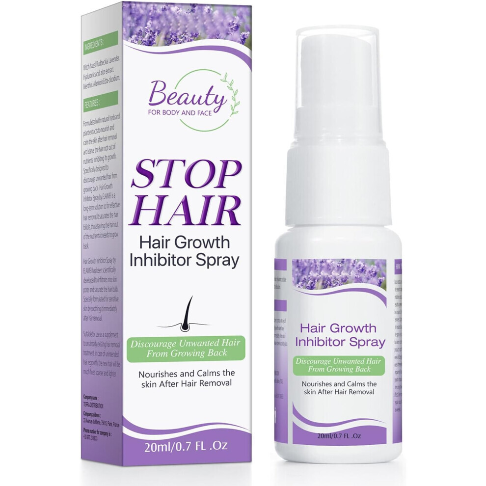 Hair Growth Inhibitor, Non-Irritating Hair Inhibitor, Hair Stop Growth Spray, Permanent Hair Removal Spray for Underarm, Arm, Leg, Bikini Areas