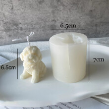 Teddy Dog Head Candle Mold Cute Animal Shape Handmade Aromatherapy Plaster Soap Silicone Mould DIY Home Decoration Tools