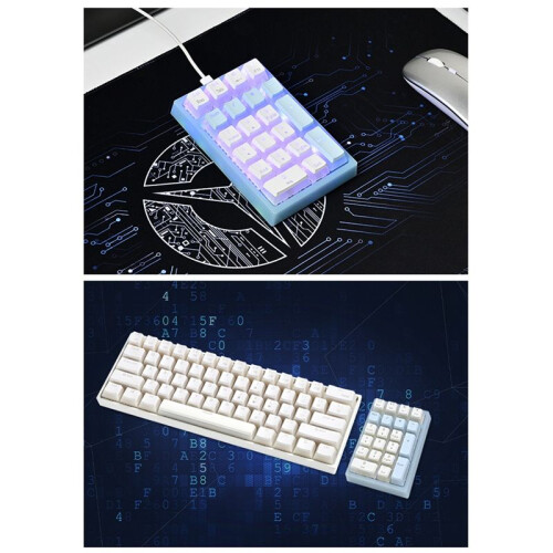 Wireless RGB Numeric Keyboard, Wireless Accounting and Finance Portable TYPE-C Interface Small Mechanical Keyboard