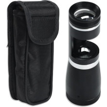 Portable 10x Darkfield Loupe 20.5mm Triplet Lens with LED Light, Handheld LED Polariscope Loupe Magnifier
