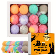 Bath Bomb Gift Set, Hydraterende en peelende droge huid, Badbal met essentiële oliën en badzout, Handgemaakte bubbel