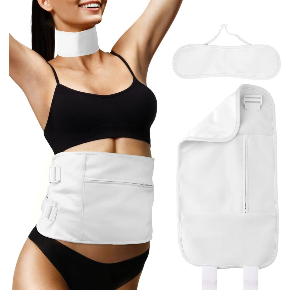 Stoyotu Adjustable Castor Oil Pack Kit For Liver Detox, 2Pcs Detachable Tpu Castor Oil Pack Wrap Reusable Castor Oil Belt Pack