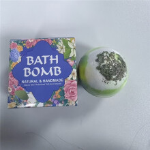 100G/1pc Carbonated Bath Salt Ball, Packaged in a Gift Box, Featuring a Refreshing Mint Scent. It Gently Cleanses The