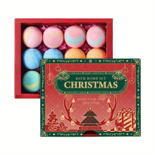 12pcs Bubble Bath Balls Christmas Gift Box, Bath Balls, Bath Bomb Kit, Deep Cleaning, Gentle And Non-Irritating,
