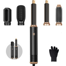 (Black) Magic Styer, Hair Styler 5 in 1, 1000W Hair Dryer Brush for Hair Styling, Hot Air Brush for Volumizing, Hair Wrap Dryer Set with