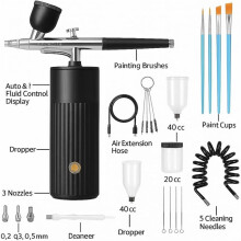 Cordless Airbrush Kit, Rechargeable Compressor with 48 PSI, Portable Handheld Airbrush Set for Nails, Makeup, Art