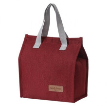 Geanta Termoizolanta Insulated Bento Bag - Camping Cooler, Aluminum Foil, 22.5x13x25.5 cm, 3.3 L, Cherry Red - Portable Lunch Box