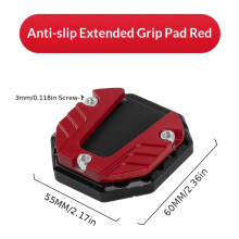 (Red) Motorcycle And Electric Bike Modification Parts, Enlarged Foot Support Plate, Side Kick Block Foot Support, Anti-Slip