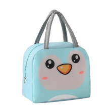 Geanta Frigorifica Cartoon Penguin Kids Lunch Bag Portable Oxford Cloth Insulated Lunch Box 22x14x19cm