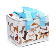 (Orange) Insulated Lunch Bag Cat Design Waterproof 15x20x14 cm Lunch Tote Portable Thermal Cooler for Adults Kids