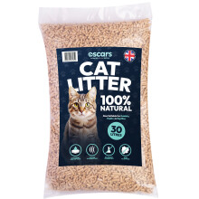 Oscars Cat Litter 30L - Ultra-Absorbent Wood Pellet Cat Litter - Non-Clumping, Dust-Free, Odour Control Wood Pellets for Cats & Kittens