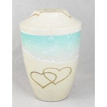 Hearts Funeral Memorial Urn for Adult Human Ashes Iron Cremation Urn, Sheet Metal with Laminated Finish, Secure Pull Off Lid & Free Ashes Bag Included