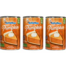 (Pack of 3) Bakeroo Tinned Pumpkin Puree (Pumpkin Pie Filling), 100% Natural - 425g