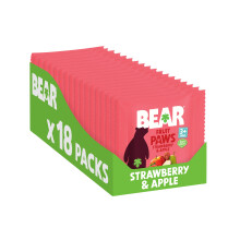BEAR Strawberry and Apple Paws - Delicious Real Fruit - Suitable for 2+ years - Healthy - 20g (Pack