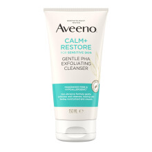Aveeno Face Calm+Restore Gentle PHA Exfoliating Cleanser (1x 150ml), With Nourishing Oat Oil and Na