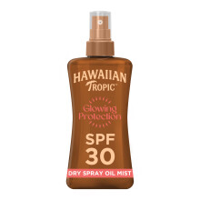 Hawaiian Tropic Glowing Protection Sunscreen Dry Oil Spray Mist, Water Resistant SPF 30 UVA plus UV
