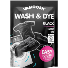 Vamoosh Wash & Dye Black 350g, Intense Black Dye for Clothes - Easy to Use Fabric Colour for Washin