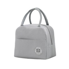 (Gray) Insulated Lunch Bag Thermal Cooler Tote for Food Storage Gray Portable Outdoor Picnic Lunchbox