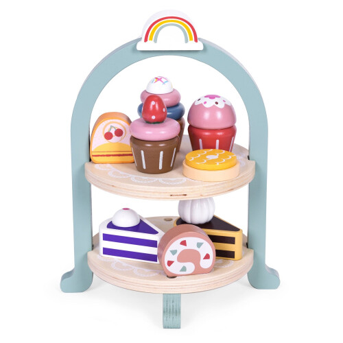 Set da tè e caffè in legno per bambini, giocattolo da 27 pezzi 2
