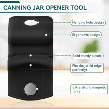 Ergonomic Handheld JarOpener - Instant Vacuum Seal Release, Fits All Magnetic Lids (Black) - Must-Have Kitchen Gadget